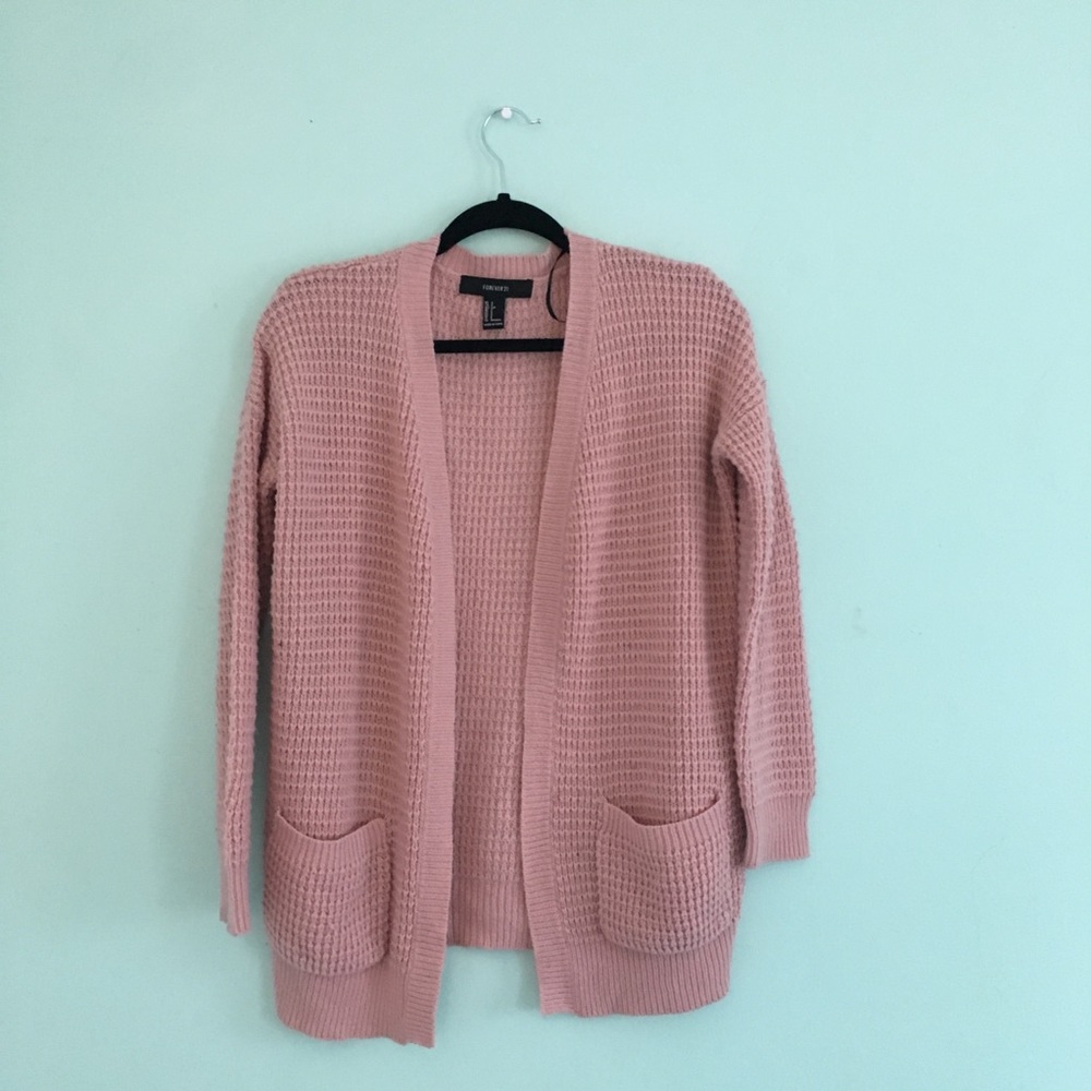 Forever 21 a Pink Knit Cardigan